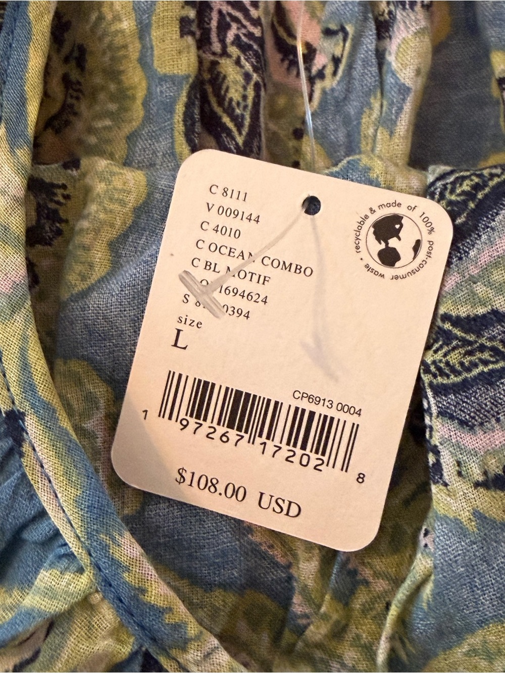 NWT Free People Kauai Getaway Printed Tunic size large - Picture 6 of 8